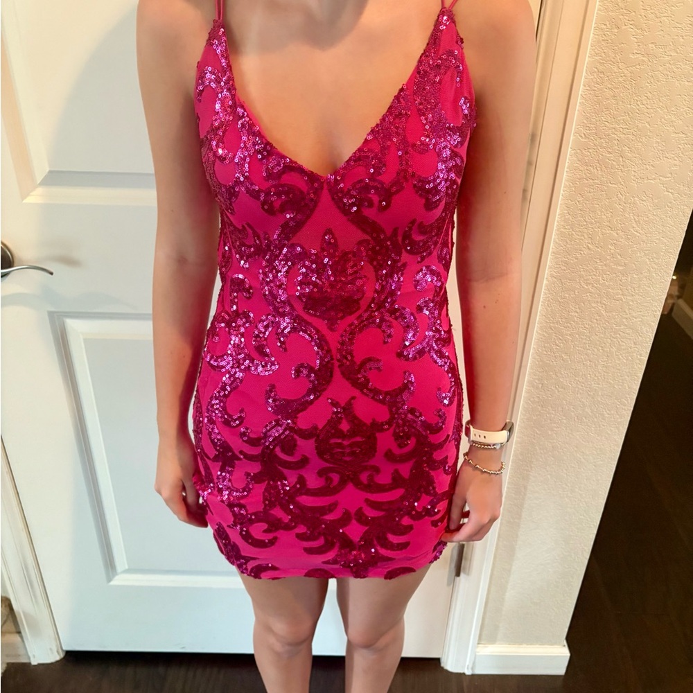 Windsor Pink Sequin Mini Dress